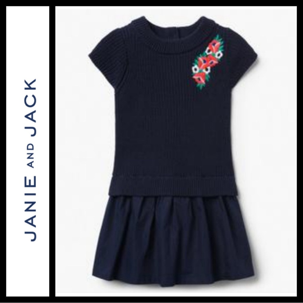 NWT Janie & Jack Drop Waist Sweater Dress